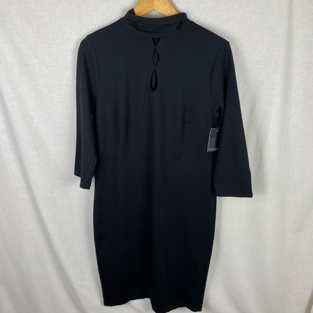 NWT Eloquii Plus-Size Black Keyhole Dress With Scarf